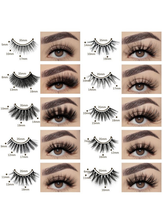 Wholesale Faux Mink Lashes Bulk 50 Boxes 10 Styles Eyelashes Volume Lashes 10 Portable Individual Boxes 1020Mm Mixed Natural Look Lash 3D False Eyelashes