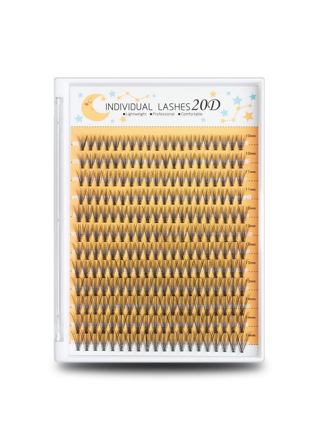 240Pcs Individual Lash Extensions 20D Lash Clusters Volume Mix Pack 1014Mm Mix Lengths C Curl 0.07Mm Thickness Professional Individual Eyelash Clusters And Apply Under Your Lashes