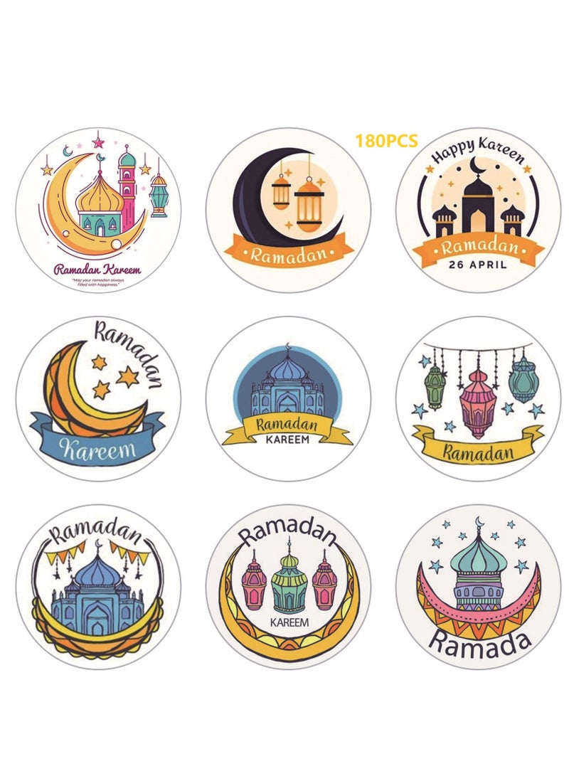 180 Pcs Eid Mubarak Stickers For Party Decorations Ramadan Sticker Kit Ramadan Kareem Labels For Eid Party Decorations