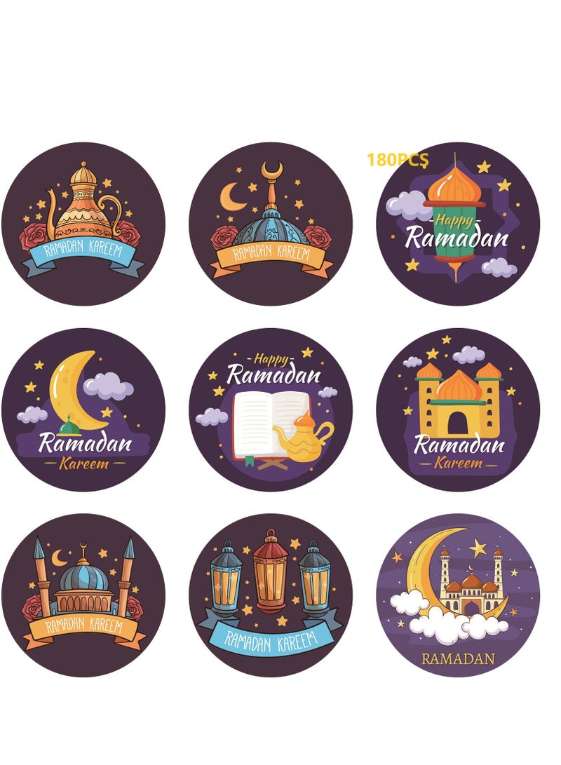 180 Pcs Eid Mubarak Stickers For Party Decorations Ramadan Sticker Kit Ramadan Kareem Labels For Eid Party Decorations