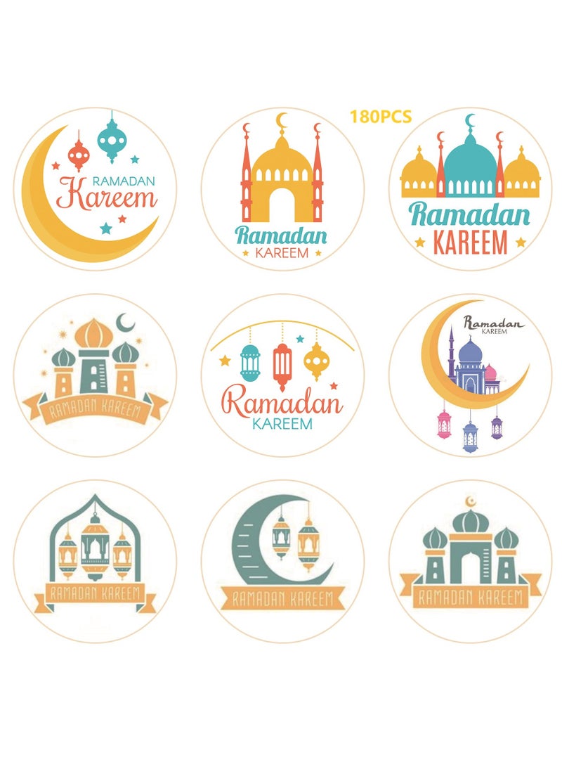 180 Pcs Eid Mubarak Stickers For Party Decorations Ramadan Sticker Kit Ramadan Kareem Labels For Eid Party Decorations