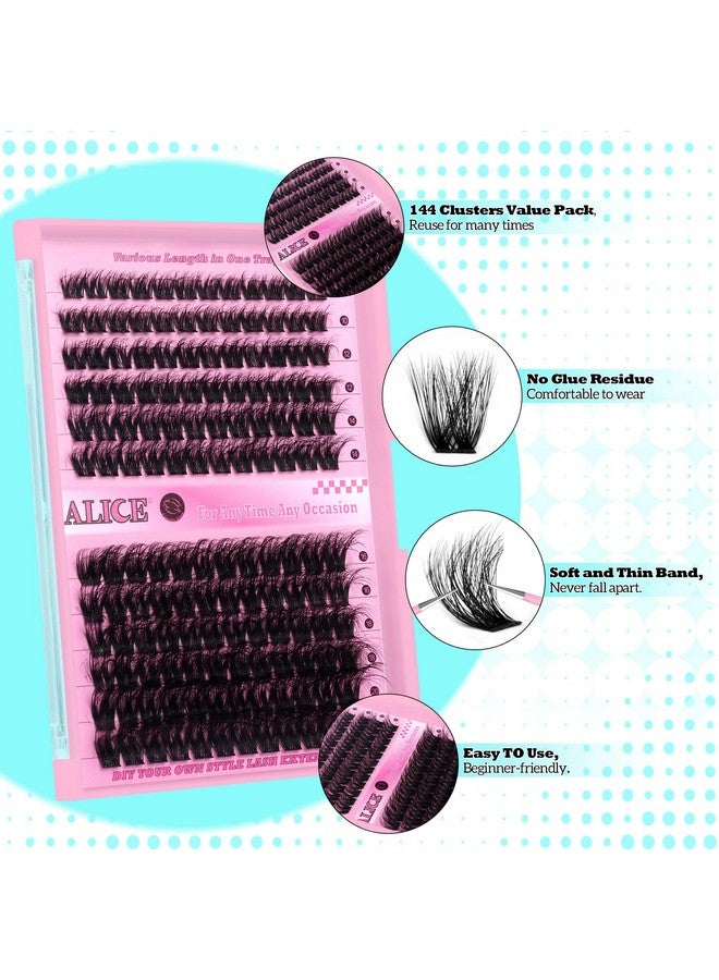 Fluffy Volume Lash Clusters Diy Lash Extensions 1020Mm Cluster Eyelashes 144Pcs Wispy Individual Lashes Eyelash Extensions Diy At Home By Alice