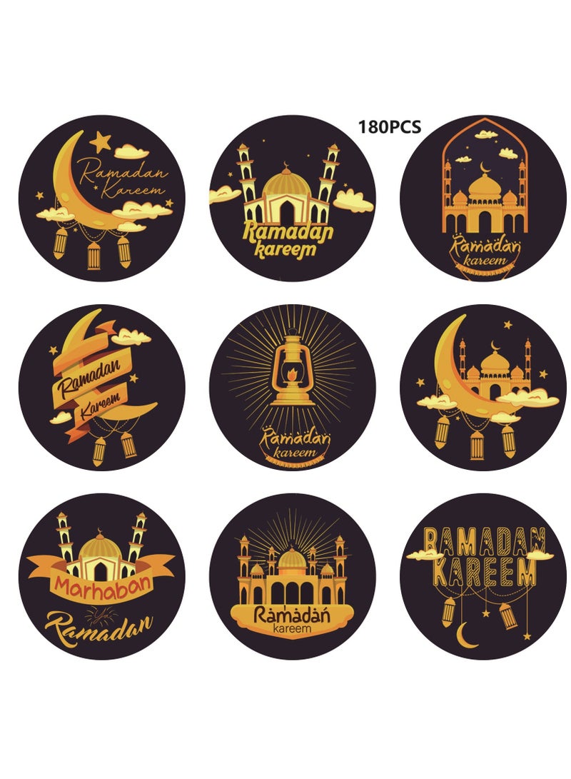 180 Pcs Eid Mubarak Stickers For Party Decorations Ramadan Sticker Kit Ramadan Kareem Labels For Eid Party Decorations