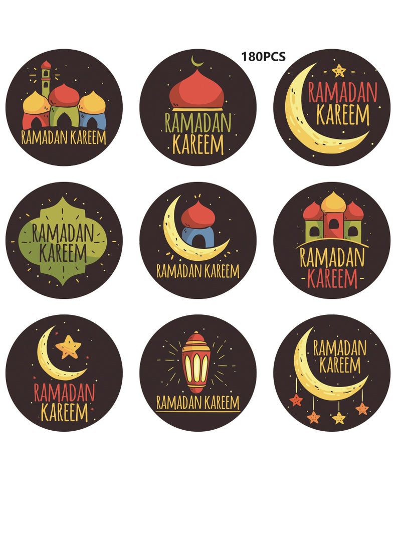 180 Pcs Eid Mubarak Stickers For Party Decorations Ramadan Sticker Kit Ramadan Kareem Labels For Eid Party Decorations