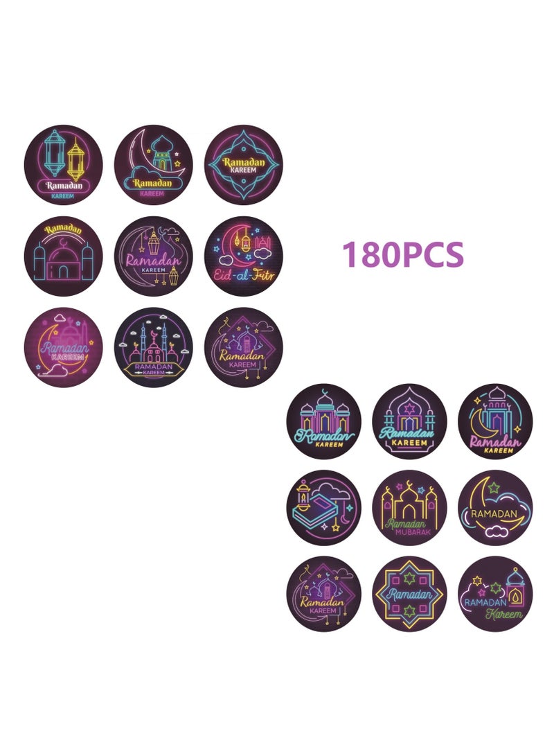 180 Pcs Eid Mubarak Stickers For Party Decorations Ramadan Sticker Kit Ramadan Kareem Labels For Eid Party Decorations