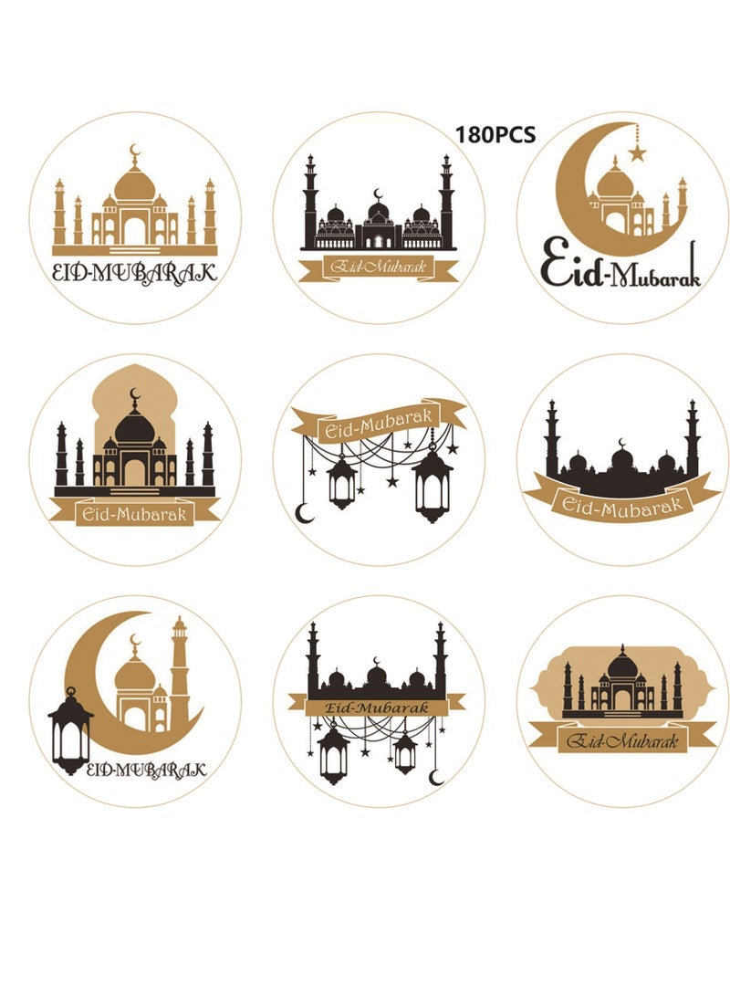 180 Pcs Eid Mubarak Stickers For Party Decorations Ramadan Sticker Kit Ramadan Kareem Labels For Eid Party Decorations