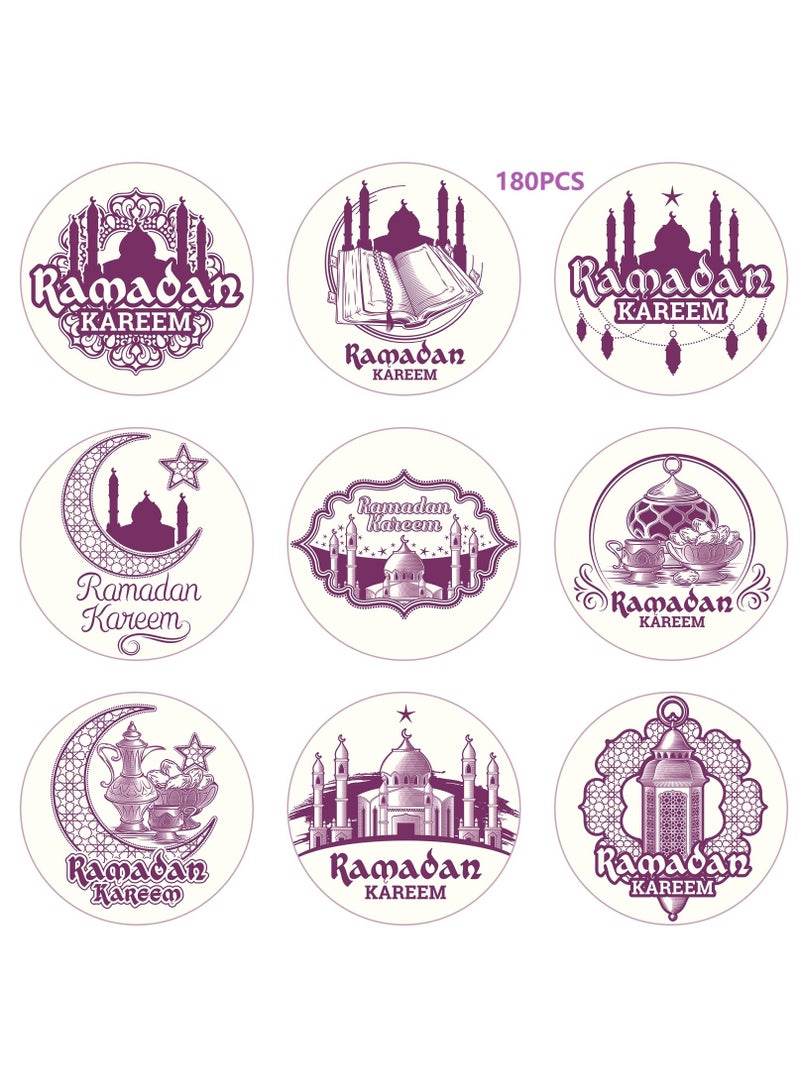 180 Pcs Eid Mubarak Stickers For Party Decorations Ramadan Sticker Kit Ramadan Kareem Labels For Eid Party Decorations