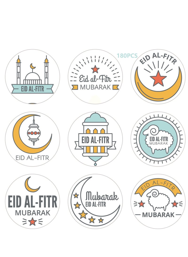 180 Pcs Eid Mubarak Stickers For Party Decorations Ramadan Sticker Kit Ramadan Kareem Labels For Eid Party Decorations