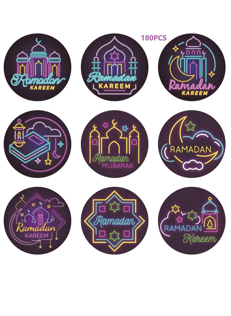 180 Pcs Eid Mubarak Stickers For Party Decorations Ramadan Sticker Kit Ramadan Kareem Labels For Eid Party Decorations