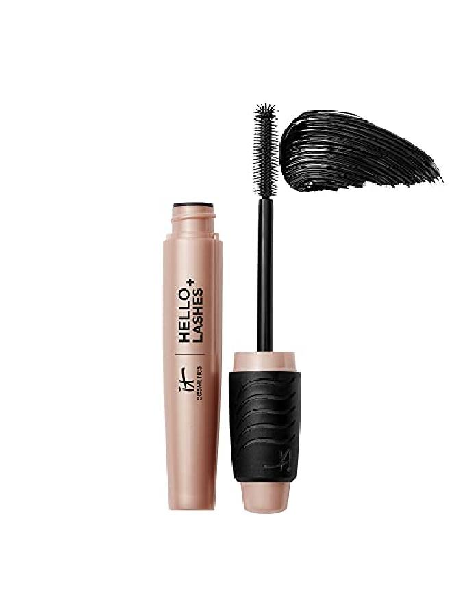 Hello Lashes+ Volumizing Mascara & Lash Serum Easytoremove Formula With Biotin Argan Oil & Jojoba Oil 0.27 Fl Oz