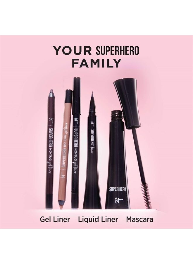 Superhero Mascara, Super Black - Travel Size - Elastic Stretch Volumizing & Lengthening Mascara - Lifts, Separates & Conditions Lashes - With Collagen, Biotin & Peptides - 0.17 fl oz