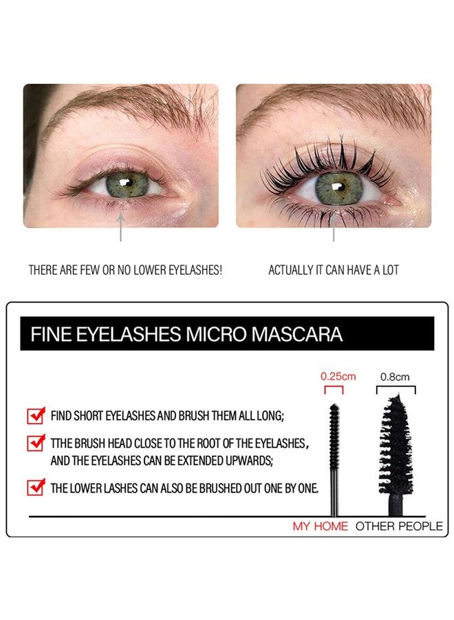 Waterproof Mascara For Fine Short Eyelash Washable Voluminous Eyelash Mascara Intense Lengthening Mascara For Women Black (0.1 Fl. Oz)