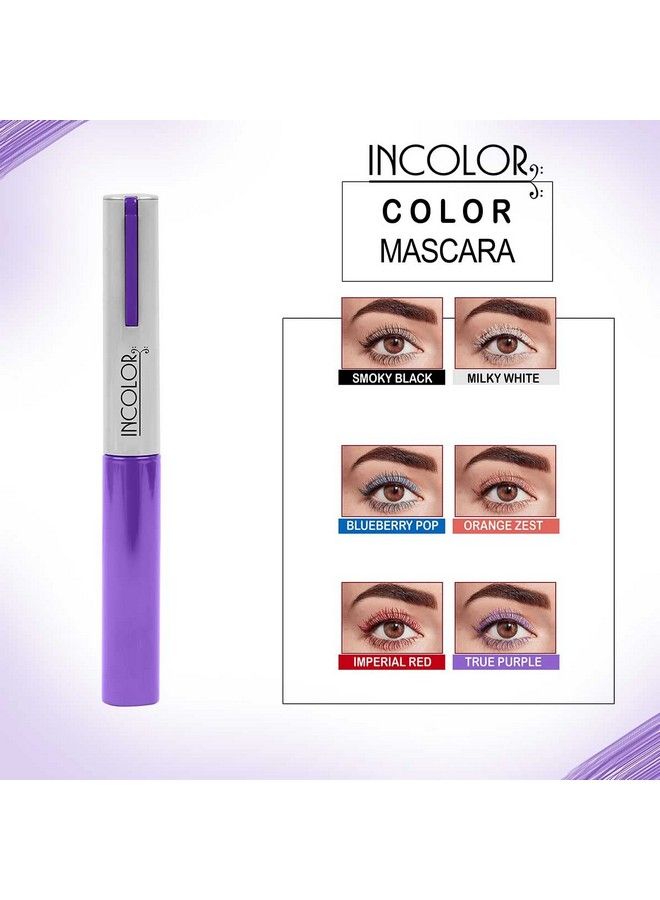 Light Weight Colorful Natural Mascara Smudge Proof & Long Lasting Eye Makeup Tool For Personal & Professional True Purple 6Ml