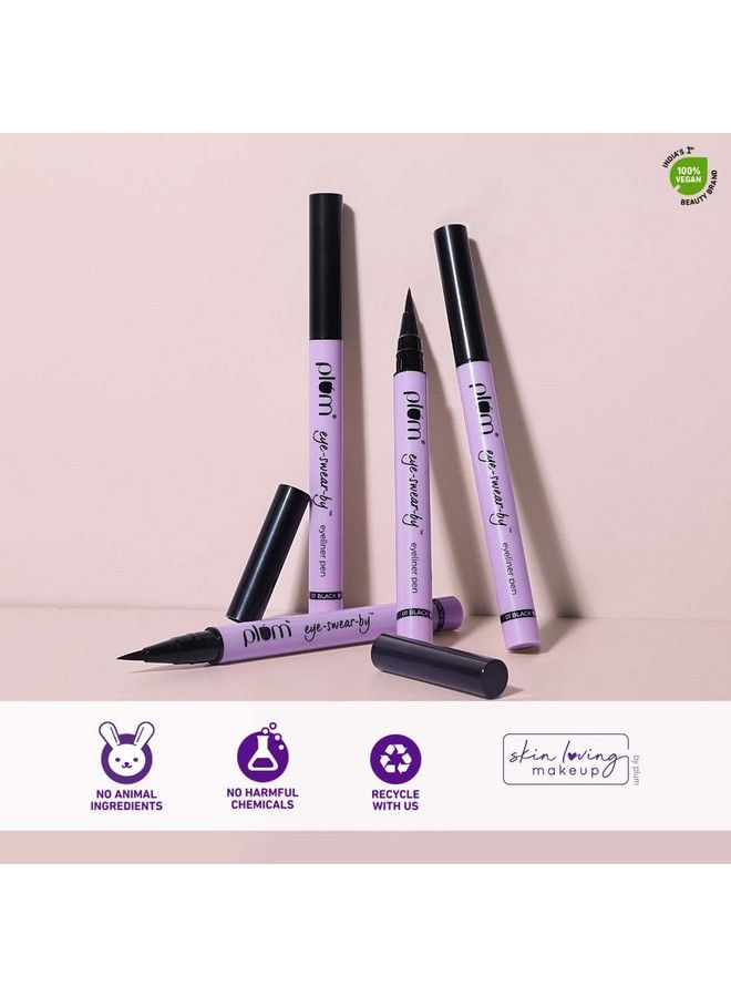 Eyeswearby Eyeliner Pen ; Flexible Felttip ; Smudgeproof ; 100% Vegan & Cruelty Free ; 01 Black (Eln4628)