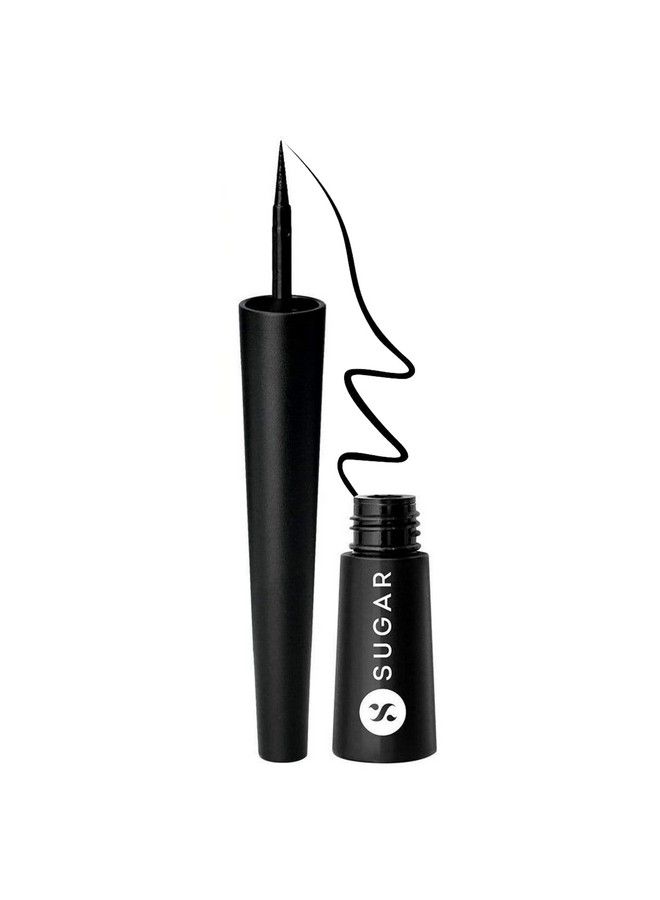 Gloss Boss 24Hr Eyeliner 01 Back In Black (Black Eyeliner) Glossy Eyeliner With Brush Smudge Proof Partywear Eye Liner Lasts Up To 24 Hours Glossy Finish