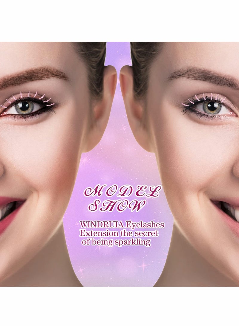 Colored Glitter Lashes, C Curl Colored Lash Extensions, 12mm Individual Eyelash Extension Volume