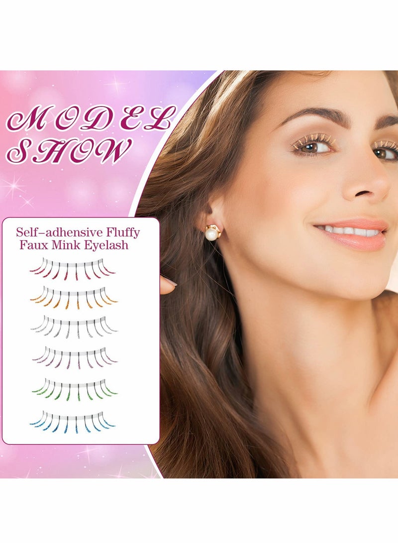 Colored Glitter Lashes, C Curl Colored Lash Extensions, 12mm Individual Eyelash Extension Volume