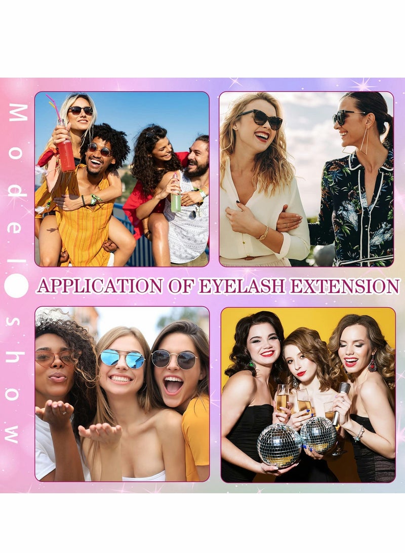 Colored Glitter Lashes, C Curl Colored Lash Extensions, 12mm Individual Eyelash Extension Volume