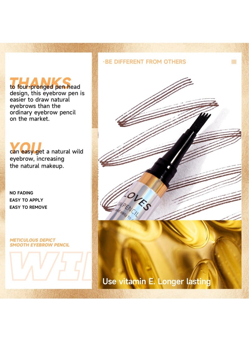 EXCEFORE Eyebrow Pencil, Micro blade pen for eyebrows, Water-Resistant, Creates Natural Looking Brows Effortlessly, Smudge-Proof Fine-Stroke Microblading Pencil (Black)