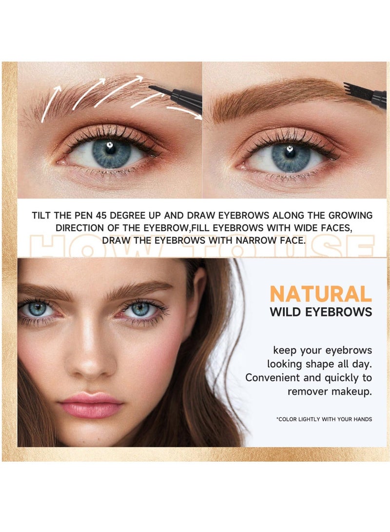EXCEFORE Eyebrow Pencil, Micro blade pen for eyebrows, Water-Resistant, Creates Natural Looking Brows Effortlessly, Smudge-Proof Fine-Stroke Microblading Pencil (Black)