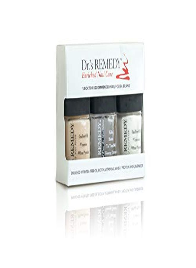 French Manicure/Pedicure Wellness Collection 3 Piece Boxed Set, Classic Cloud /Perfect Petal Pink/ Total Two-In-One