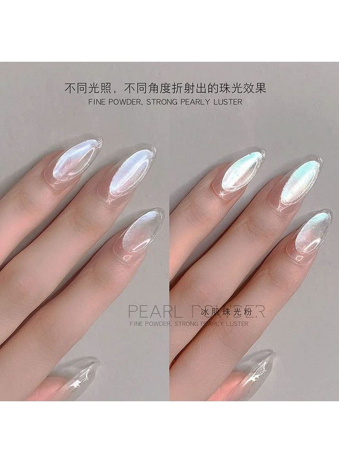 2 Same Boxes Pearl Powderice Transparent Aurora Nail Powderneon Rainbow Holographic Chameleon Powder Chrome Iridescent Pigment Pearlescent High Gloss Nail Art Glitters