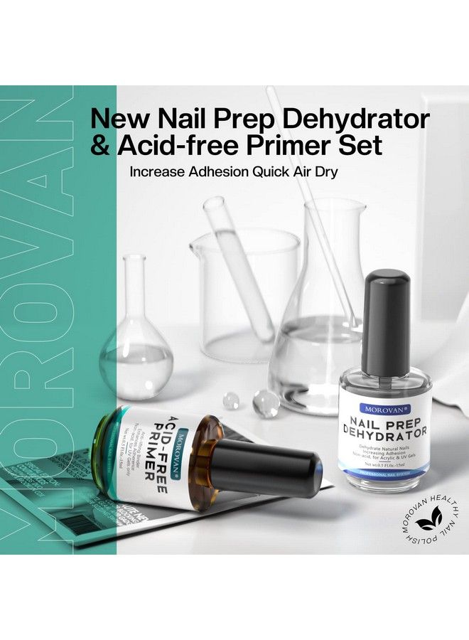 Professional Natural Nail Prep Dehydrate And Acidfree Primer Dehydrator For Acrylic And Gel Nail Polish Non Acid Primer For Uv Gels Fast Dry Superior Bonding Agent Gift Box Set