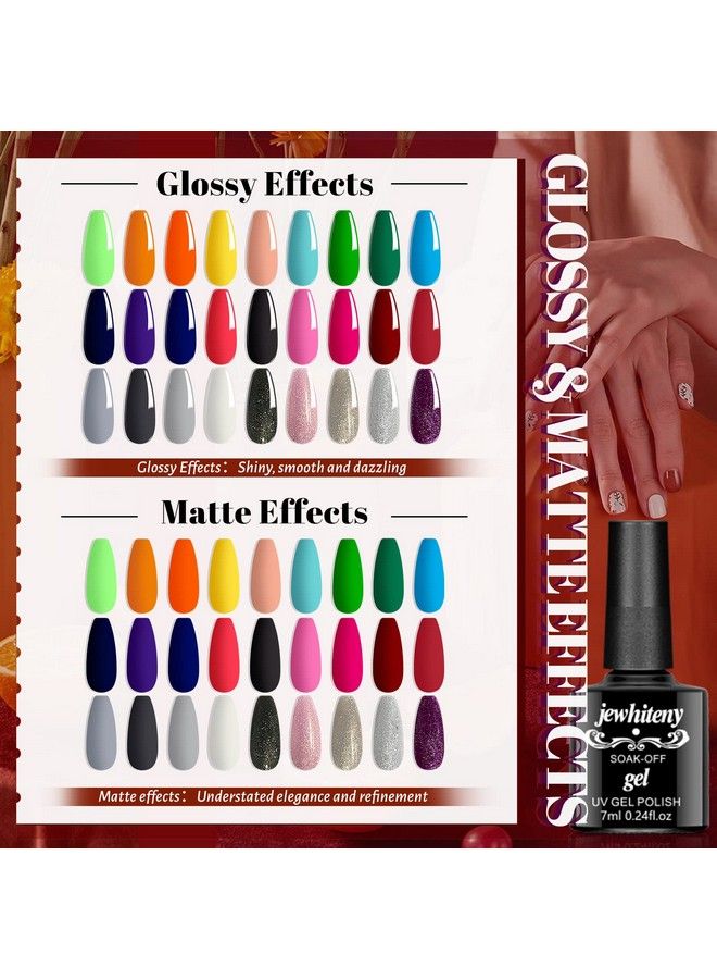 30Pcs Gel Nail Polish Kit 27 Colors Gel Polish Set Gel Nail Kit Soak Off Nail Gel Polish Set For Manicure Nail Art Salonhome Starter Kit