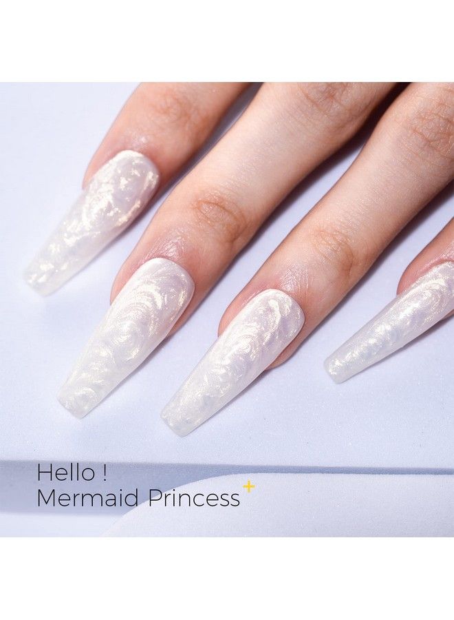 White Pearl Gel Nail Polish Mermaid Glitter Gel Polish Drawing Gel Nail Polish Shell Thread Nail Gel Shimmer Uv Led Gel For Home Diy & Salon Professional Using Lw3