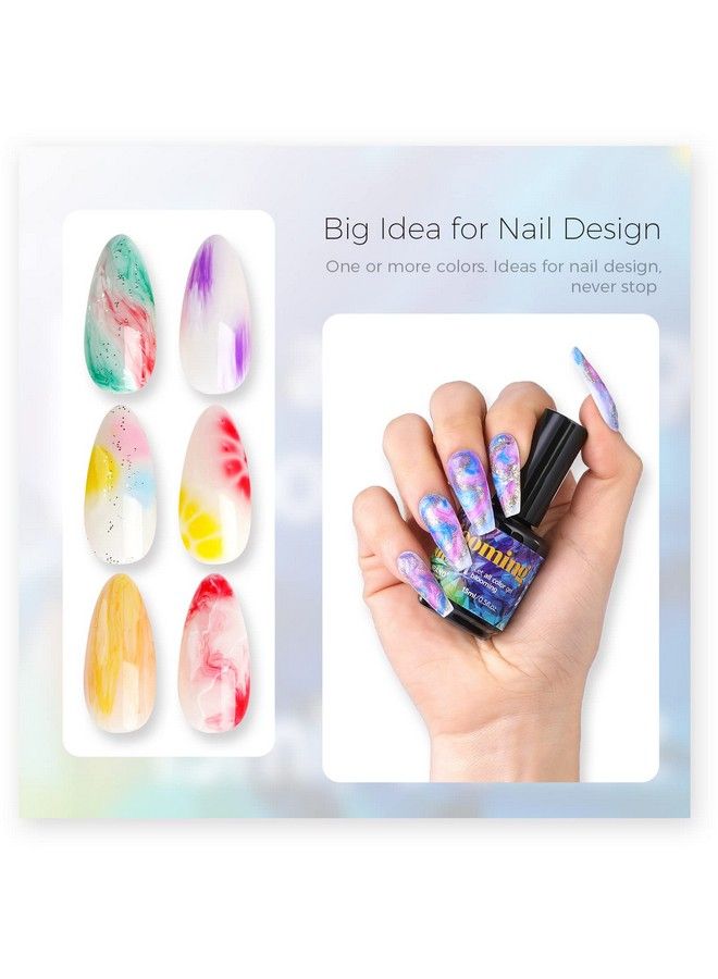 Nail Blooming Gel Uv Led Clear Blooming Gel Nail Polish For Spreading Effect 15Ml 0.5 Floz With Nail Brush (Blooming Clear)