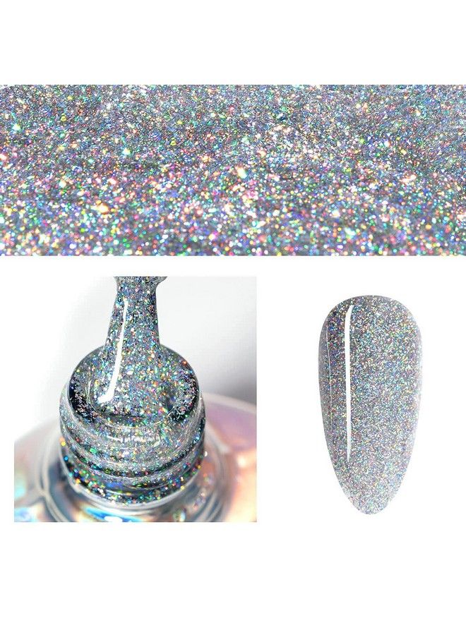 Venalisa Holographic Gel Nail Polishrainbow Glitter Effect Sparkling Colors Glossy Soak Off Nail Gel Collection Lamp Required For Nail Art Design