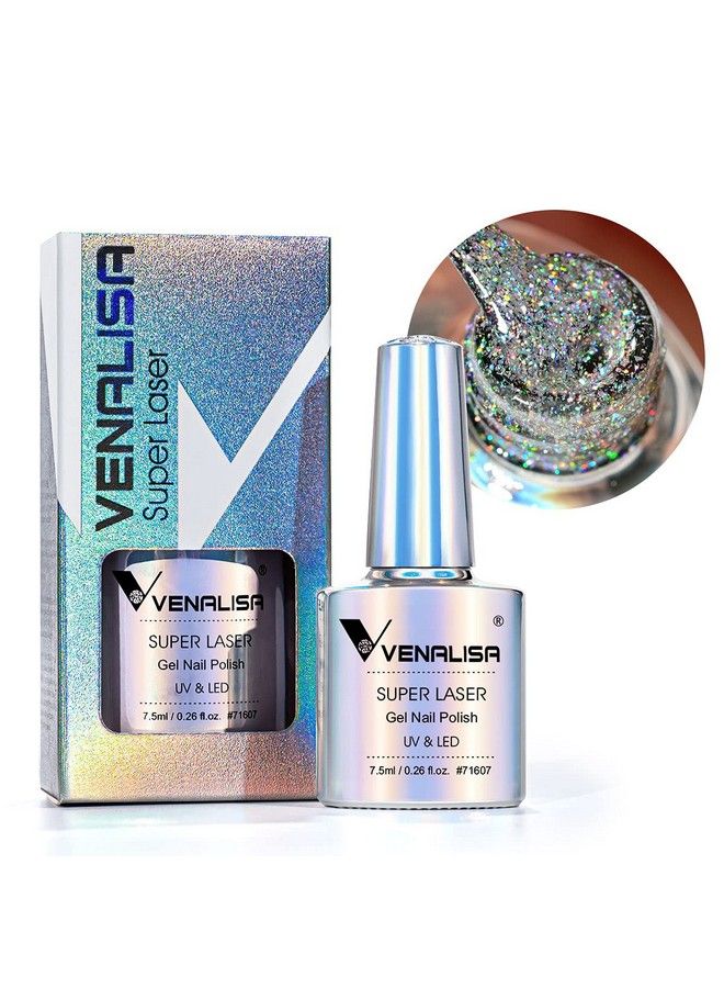 Venalisa Holographic Gel Nail Polishrainbow Glitter Effect Sparkling Colors Glossy Soak Off Nail Gel Collection Lamp Required For Nail Art Design