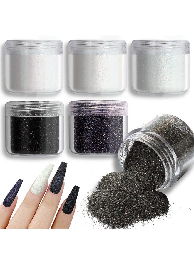 6 Colors Nail Glitter Powder Holographic White Black Nail Shining Sugar Effect Glitter Colorful Cosmetic Festival Powder Diy Nail Art Decoration For Manicure Diy Crafts