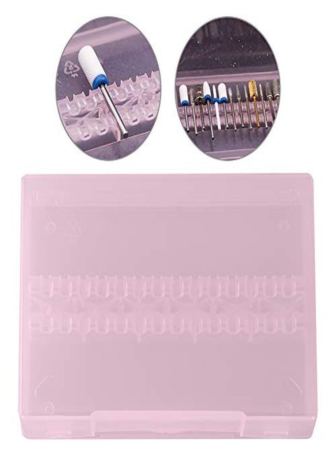 14 Holes Nail Drill Bit Holder Organizer, Professional Nail Art Polishing Grinding Drill Bit Display Storage Box, Bit Case Organizer For Nails