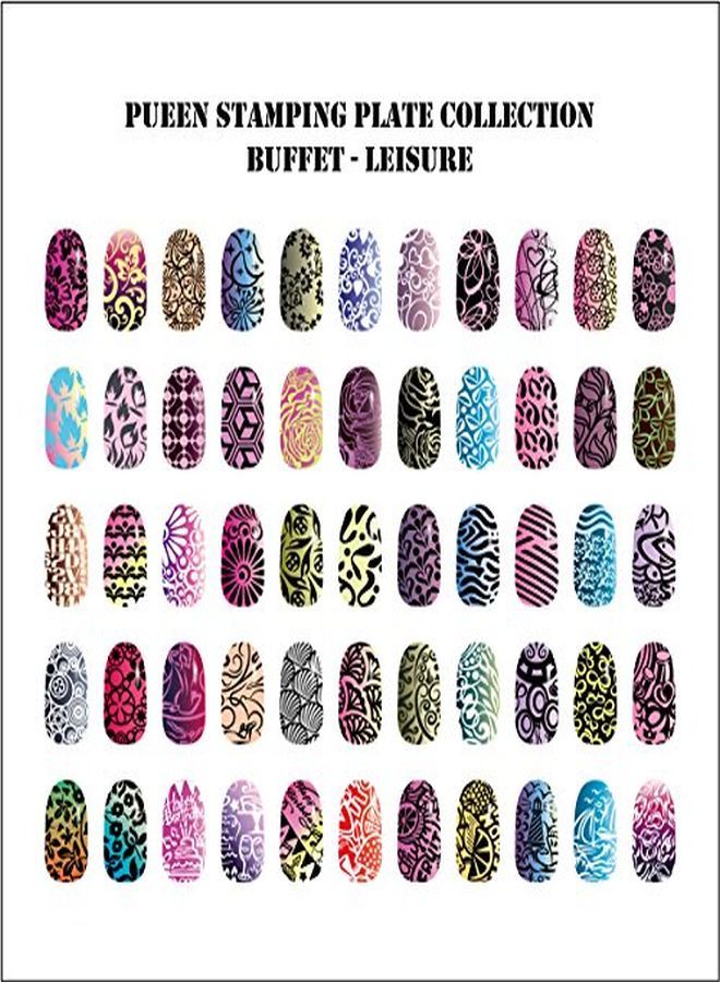Nail Art Stamp Collection Set 24B-L Stamping Buffet - Leisure - New Set Of 24 All You Can Stamp Full Size Stamping Image Plates Manicure Diy (Infinite Images With Your Creativity) Now With Bonus Storage Case-Bh000415