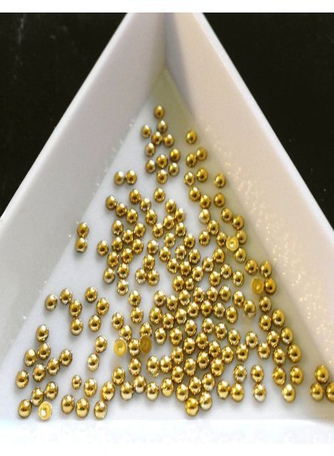3D Nail Art Wheel Of 2Mm Round Hemisphere Pearls In 12 Colors Gold & Silver Studs Beads 2000 Pcs-Bh000418