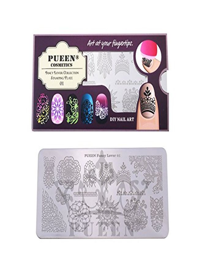 Nail Art Stamping Plate - Fancy Lover 01-125X65Mm Unique Nailart Polish Stamping Manicure Image Plates Accessories Kit-Bh000555