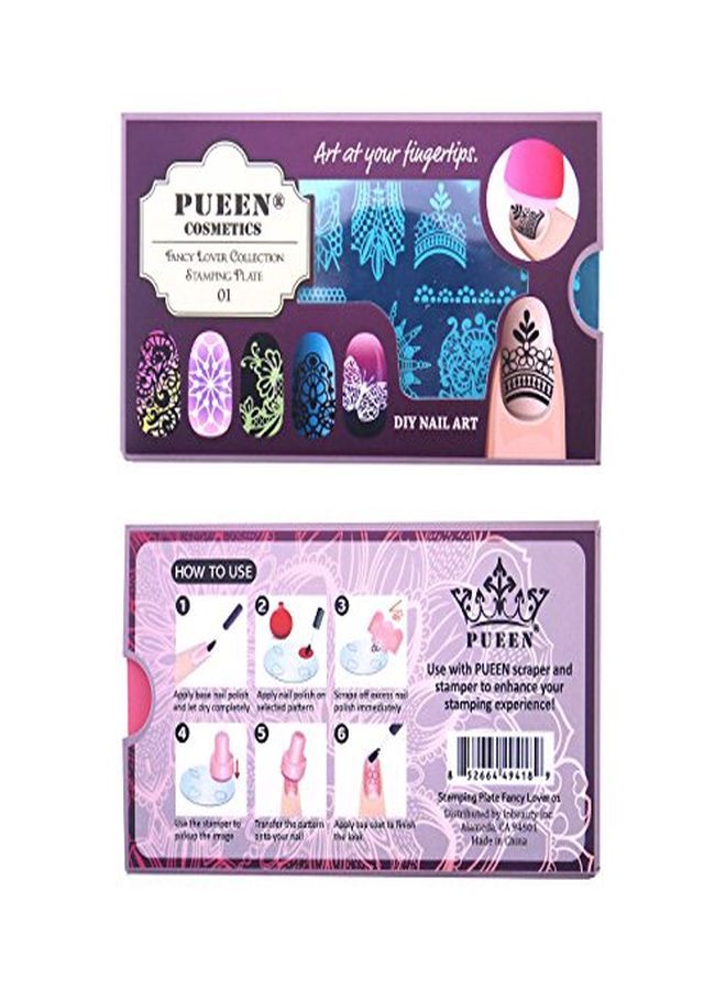 Nail Art Stamping Plate - Fancy Lover 01-125X65Mm Unique Nailart Polish Stamping Manicure Image Plates Accessories Kit-Bh000555