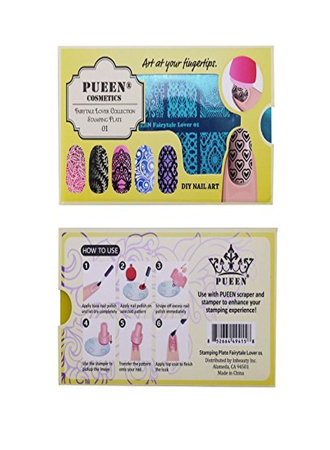 Nail Art Stamping Plate - Fairytale Lover 01-125X65Mm Unique Nailart Polish Stamping Manicure Image Plates Accessories Kit-Bh000557