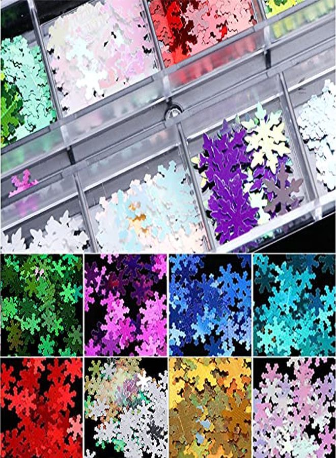 4 Boxes Christmas Snowflake Nail Sequins Glitter Holographic Laser Snowflakes Flake Nail Glitter Confetti Tree Sparkly Nail Sequin For Acrylic Nail Craft Decoration