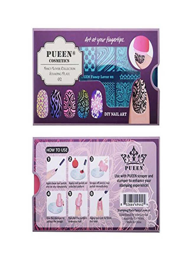 Nail Art Stamping Plate - Fancy Lover 02-125X65Mm Unique Nailart Polish Stamping Manicure Image Plates Accessories Kit Bh000664