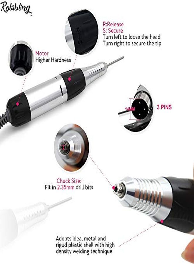 L Machine Professional Electric Nail File Remove Acrylic Gel Nail Polish Cuticle 30000Rpm Manicure/Pedicure Nail Art Equipment By Rolabling