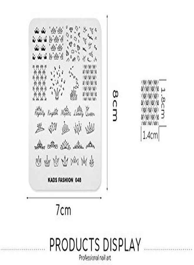 Ping Plate Fashion Crown Rich Luxury King Queen Theme MultiPattern Stamp Print Image Stamp Template Nail Art For Nail Design By Rolabling