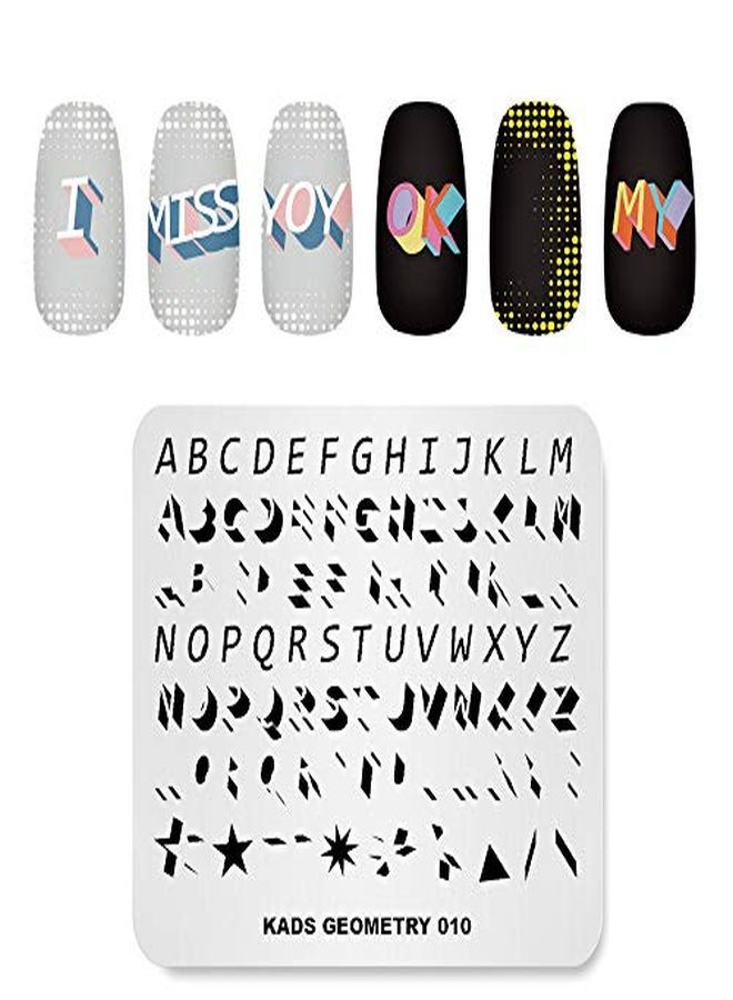 Ping Plate Fashion Geometry Words Letters Stars Patterns Theme MultiPattern Stamp Print Image Stamp Template Nail Art For Nail Design By Rolabling