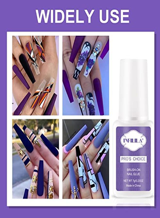 Il Glue For Acylic Nailsprofessional Brush On Nail Glueinfilila Nail Tip Gluenail Glue For Press On Nails Fasle Nails Fake Nails Tips Glue Adhesive Long Lasting 7Ml/023Oz