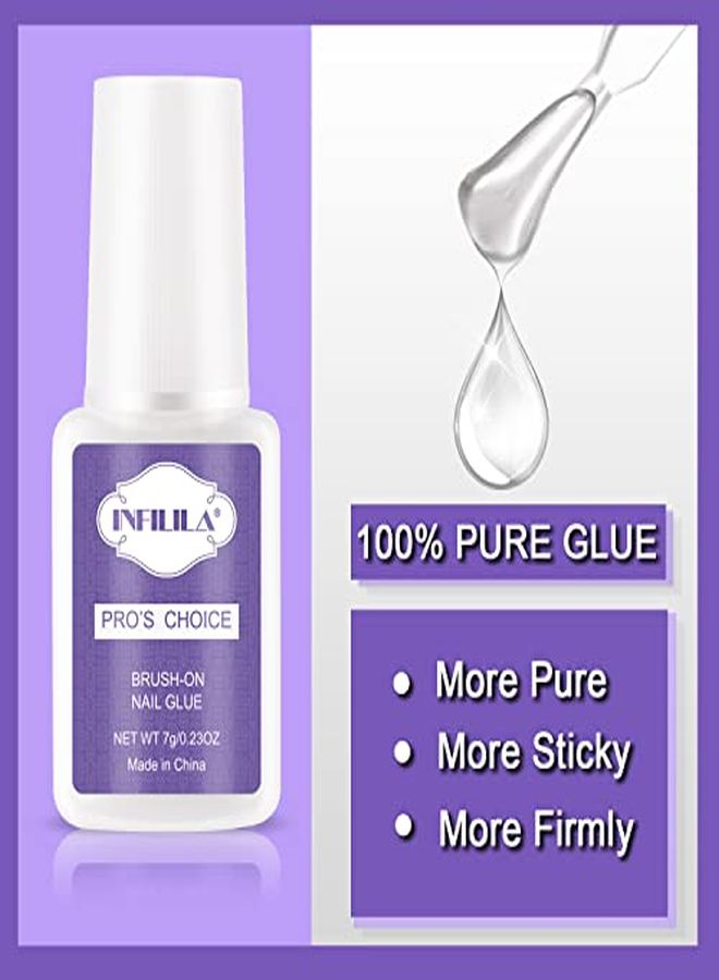 Il Glue For Acylic Nailsprofessional Brush On Nail Glueinfilila Nail Tip Gluenail Glue For Press On Nails Fasle Nails Fake Nails Tips Glue Adhesive Long Lasting 7Ml/023Oz