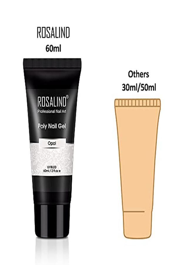 K&Opal Extension Gel Rosalind 2 Pcs 60Ml Opal Poly Nail Gel Kit Soft Pink Nail Builder For Nail Art Decoration Nail Thickening Poly Nail Gel Tube Easy To Diy Use Need Uv Lamp