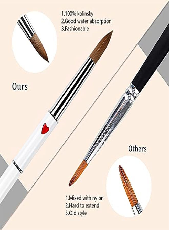 100% Kolinsky Acrylic Nail Brush Professional Nail Brushes For Nail Art Nail Brushes For Acrylic Application Size 16