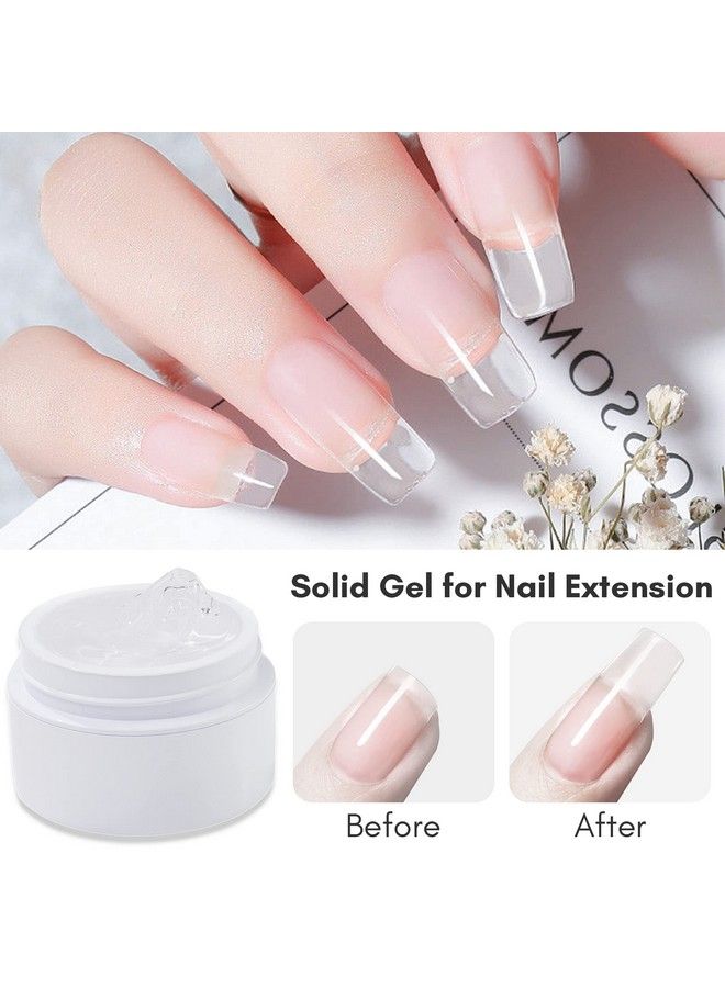 4 In 1 Glux Gel Solid Nail Extension Gel Builder Nail Gel 15 Ml Uv Nail Glue For Acrylic Nails Soft Gel Nails 3D Nail Sculpture Gel Hard Gel For Nails Uv/Led Nail Lamp Required Clear