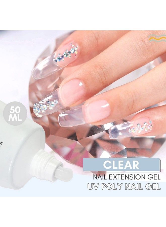 Poly Nail Gel Nail Extension Gel Clear Builder Nail Gel For Nails Beauty Valentine'S Day Gift Sets Gel Nail Builder For Nails Winter Color Trendy Nail Art Design Salon Nail Diy At Home 50Ml